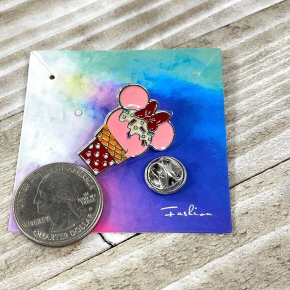 Minnie Mouse Lapel Pin Ice Cream Cone Sprinkle Brooch Jewelry Accessories Badge - Picture 3 of 6